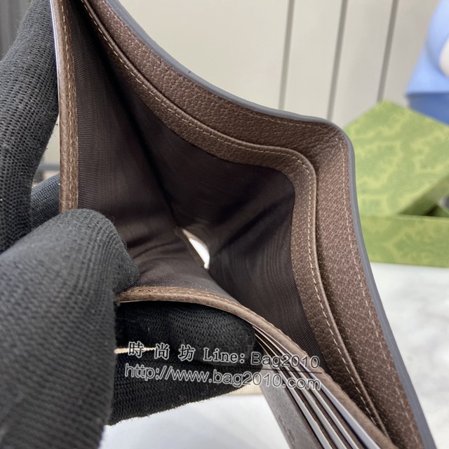 Gucci專櫃古馳最新款飾GG細節錢包小件皮革男士短夾錢包 jh2298型號：768243
